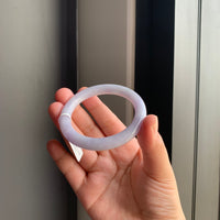 淡紫罗兰天然翡翠手镯 | Soft Lavender Jadeite Round Bangle