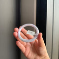 淡紫飘绿天然翡翠圆条手镯 | Lavender & Green Floating Jadeite Round Bangle