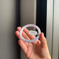 淡紫罗兰天然翡翠圆条手镯 | Soft Lavender Jadeite Round Bangle