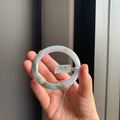 紫底飘绿天然翡翠手镯 | Lavender & Green Floating Bangle