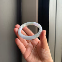 紫底飘绿天然翡翠手镯 | Lavender & Green Floating Bangle