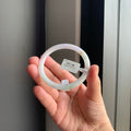 淡紫底飘绿天然翡翠圆条手镯 | Lavender & Green Floating Jadeite Round Bangle