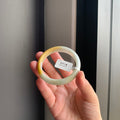 绿底飘黄天然翡翠手镯 | Green Base with Floating Yellow Jadeite Bangle