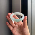清润白底飘绿翡翠贵妃手镯 | Soft White & Green Jadeite Oval Bangle