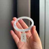 清透白冰翡翠正圈手镯 | Clear White Icy Jadeite Bangle