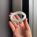 清润白底青翡翠正圈手镯 | Soft White & Green Jadeite Bangle