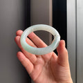 清润白底青翡翠正圈手镯 | Soft White & Green Jadeite Bangle