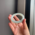 清雅白底飘绿翡翠正圈手镯 | Soft White & Green Jadeite Bangle