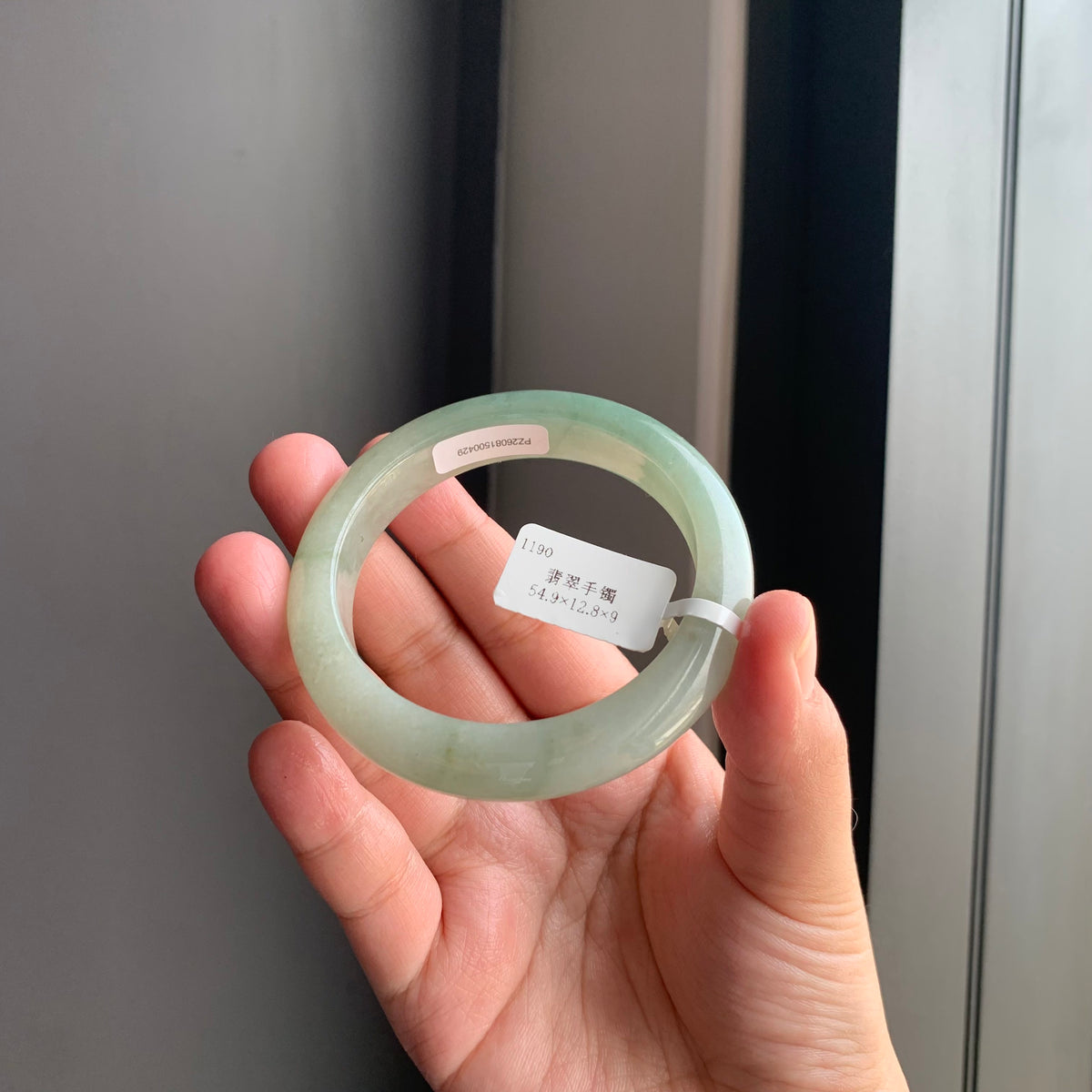 冰润晴底翡翠正圈手镯 | Icy Green Jadeite Bangle
