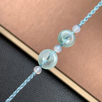 飘花平安扣手绳 | Jadeite Floating Green Donut Cord Bracelet