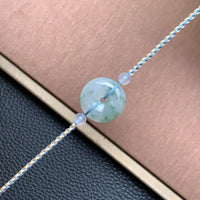 飘花平安扣手绳 | Jadeite Floating Green Donut Cord Bracelet