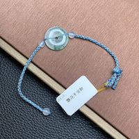 飘花平安扣手绳 | Jadeite Floating Green Donut Cord Bracelet