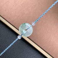 飘花平安扣手绳 | Jadeite Floating Green Donut Cord Bracelet