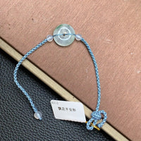 飘花平安扣手绳 | Jadeite Floating Green Donut Cord Bracelet