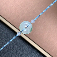 飘花平安扣手绳 | Jadeite Floating Green Donut Cord Bracelet