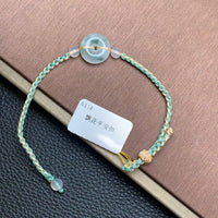 飘花平安扣手绳 | Jadeite Floating Green Donut Cord Bracelet