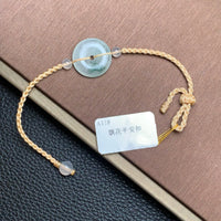 飘花平安扣手绳 | Jadeite Floating Green Donut Cord Bracelet