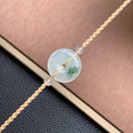 飘花平安扣手绳 | Jadeite Floating Green Donut Cord Bracelet
