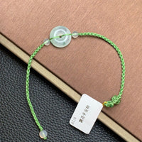 飘花平安扣手链 | Jadeite Floating Green Donut Bracelet