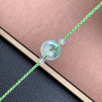 飘花平安扣手绳 | Jadeite Floating Green Donut Cord Bracelet