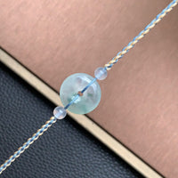 飘花平安扣手绳 | Jadeite Floating Green Donut Cord Bracelet