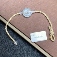 白冰平安扣手绳 | Jadeite Icy White Donut Cord Bracelet