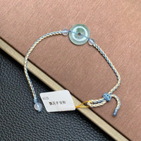 飘花平安扣手绳 | Jadeite Floating Green Donut Cord Bracelet