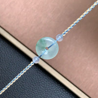 飘花平安扣手绳 | Jadeite Floating Green Donut Cord Bracelet