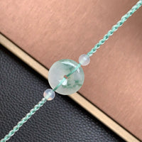 飘花平安扣手绳 | Jadeite Floating Green Donut Cord Bracelet