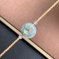 飘花平安扣手绳 | Jadeite Floating Green Donut Cord Bracelet