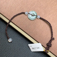 飘花平安扣手绳 | Jadeite Floating Green Donut Cord Bracelet