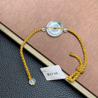 飘花平安扣手绳 | Jadeite Floating Green Donut Cord Bracelet