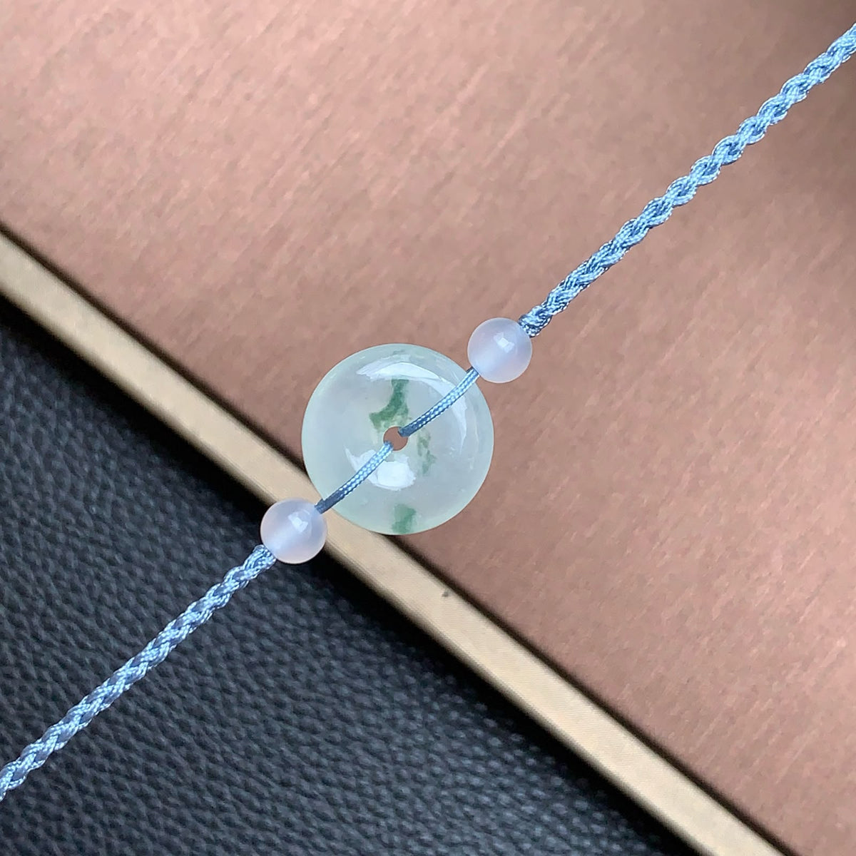 飘花平安扣手绳 | Jadeite Floating Green Donut Cord Bracelet