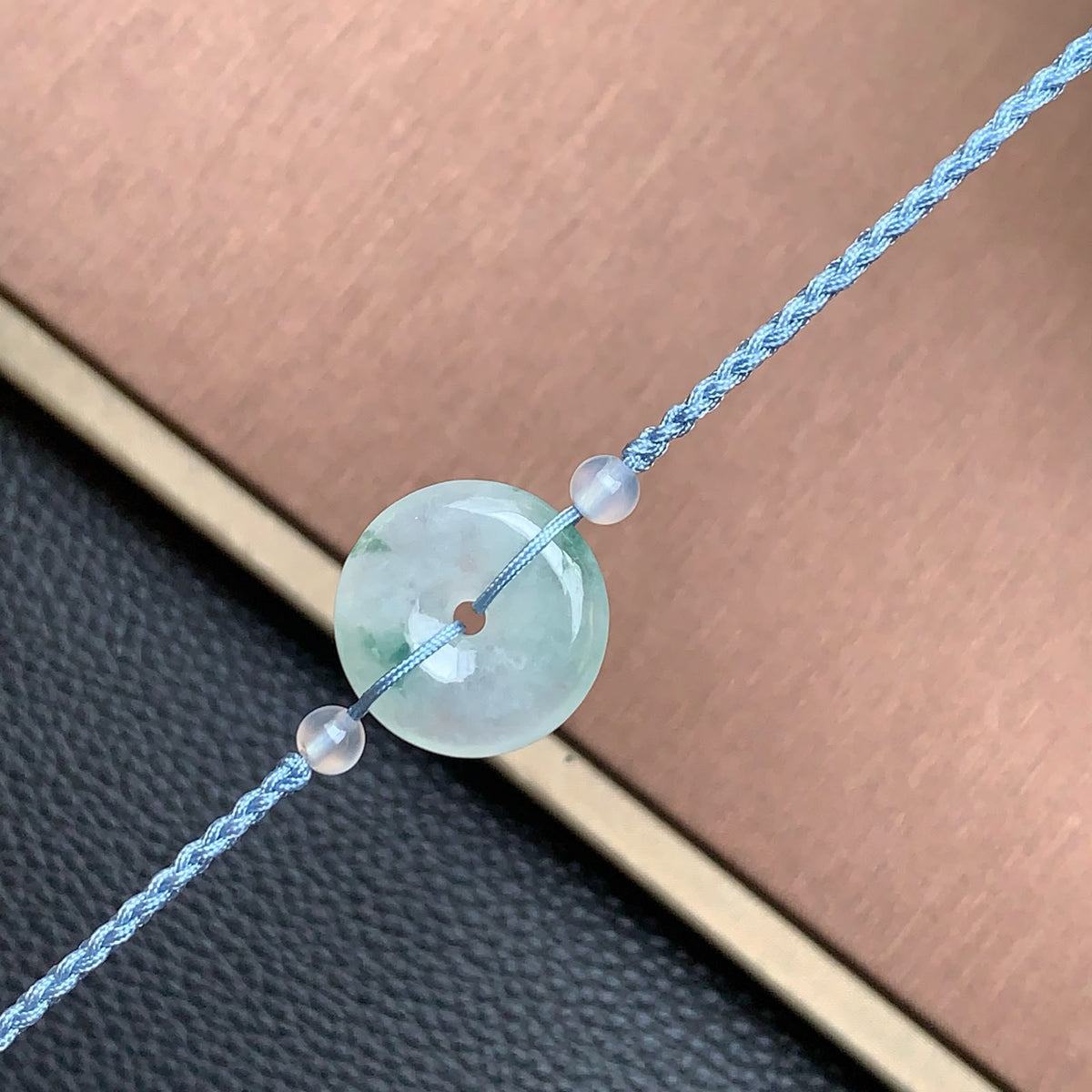 飘花平安扣手绳 | Jadeite Floating Green Donut Cord Bracelet