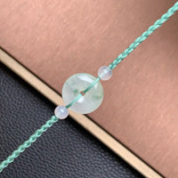 飘花平安扣手绳 | Jadeite Floating Green Donut Cord Bracelet