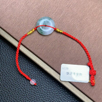 飘花平安扣手绳 | Jadeite Floating Green Donut Cord Bracelet