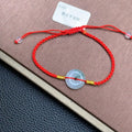 飘花平安扣手绳 | Jadeite Floating Green Donut Cord Bracelet