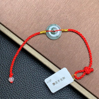 飘花平安扣手绳 | Jadeite Floating Green Donut Cord Bracelet