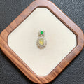 柠檬黄翡翠蛋面吊坠 | Lemon Yellow Jadeite Cabochon Pendant