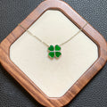 缅干青四叶草项链 | Dry Green Jadeite Four-Leaf Clover Necklace