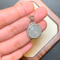 白冰平安扣翡翠吊坠 | Icy White Jadeite Donut Pendant