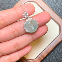 白冰平安扣翡翠吊坠 | Icy White Jadeite Donut Pendant