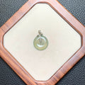 冰胶淡绿翡翠平安扣吊坠 | Icy Translucent Light Green Jadeite Donut Pendant