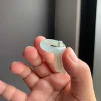 冰胶淡绿翡翠戒指 | Icy Light Green Jadeite Ring