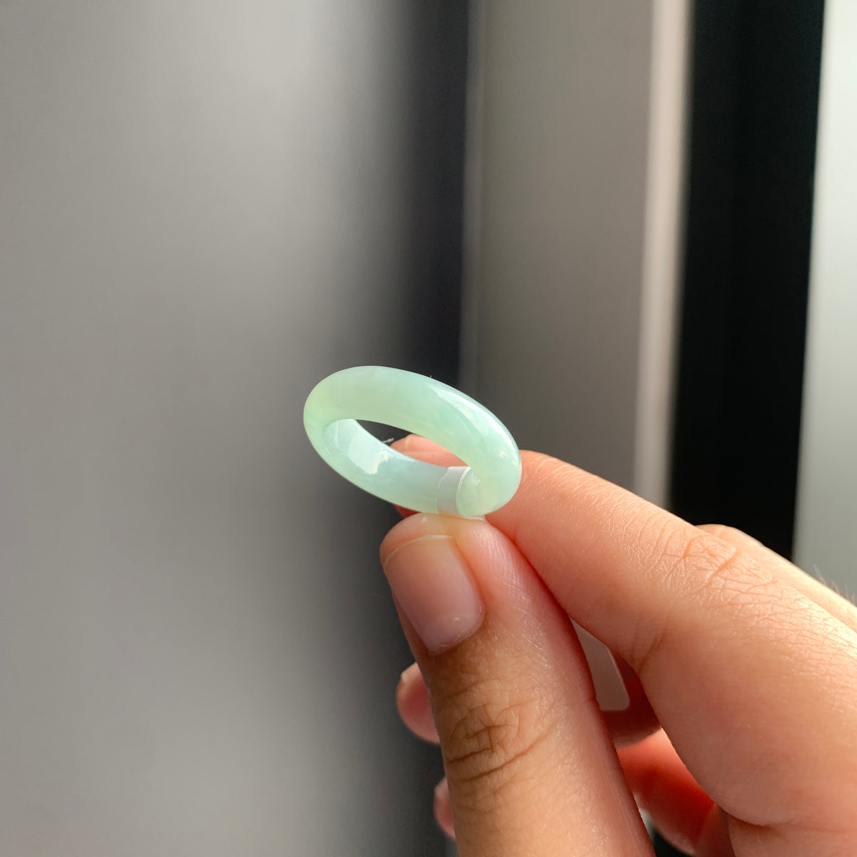 冰胶淡绿翡翠戒指 | Icy Light Green Jadeite Ring