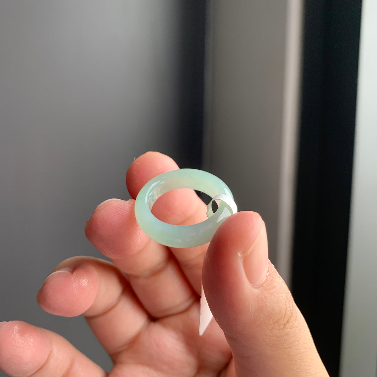 冰胶淡绿翡翠戒指 | Icy Light Green Jadeite Ring