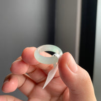 冰胶天然翡翠戒指 | Icy White Jadeite Ring