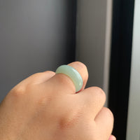 冰胶淡绿天然翡翠戒指 | Icy Light Green Jadeite Ring