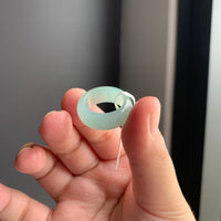 冰胶淡绿天然翡翠戒指 | Icy Light Green Jadeite Ring