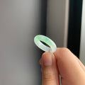 白冰飘绿翡翠戒指 | Icy White Jadeite Ring with Green